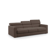 Dylan Divano a 3 sedute con estraibile a cassettone in tessuto simil cotone impermeabile T13 240 cm marrone