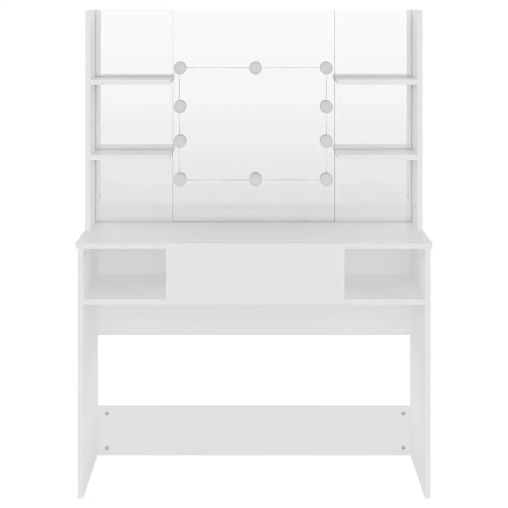 Toeletta | Tavolo da Trucco con Luci LED 100x40x135 cm in MDF Bianca