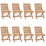 Sedie da Giardino Pieghevoli con Cuscini 8 pz Massello di Teak 3072862