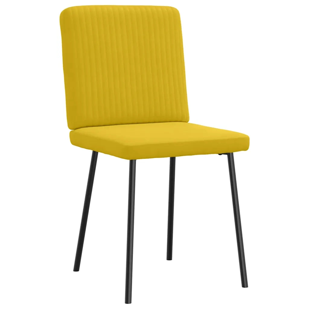 Sedie da Pranzo 2 pz Gialle in Velluto 4101193