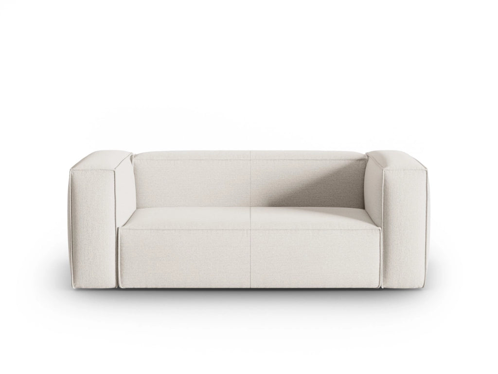 Cosmopolitan Design - Divano "Mackay" 2 posti in velluto strutturato avorio 