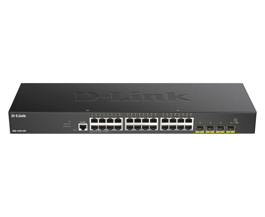 24-port smart managed switch with 4x 10g sfp - DGS-1250-28X