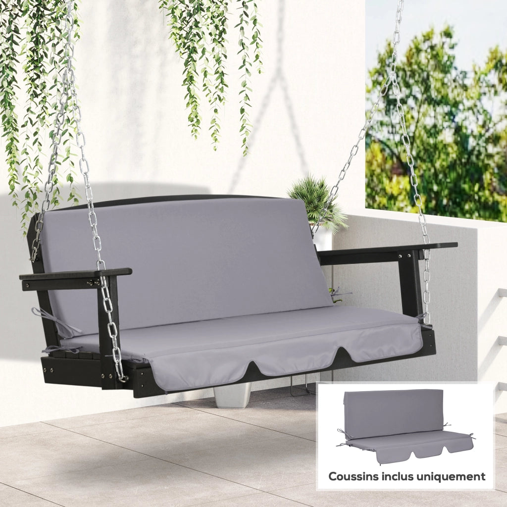 Cuscini per Balancelle da Giardino 3 Posti ¨C zephmum ¨C 2 Pezzi 130x45x5 cm Grigio Scuro
