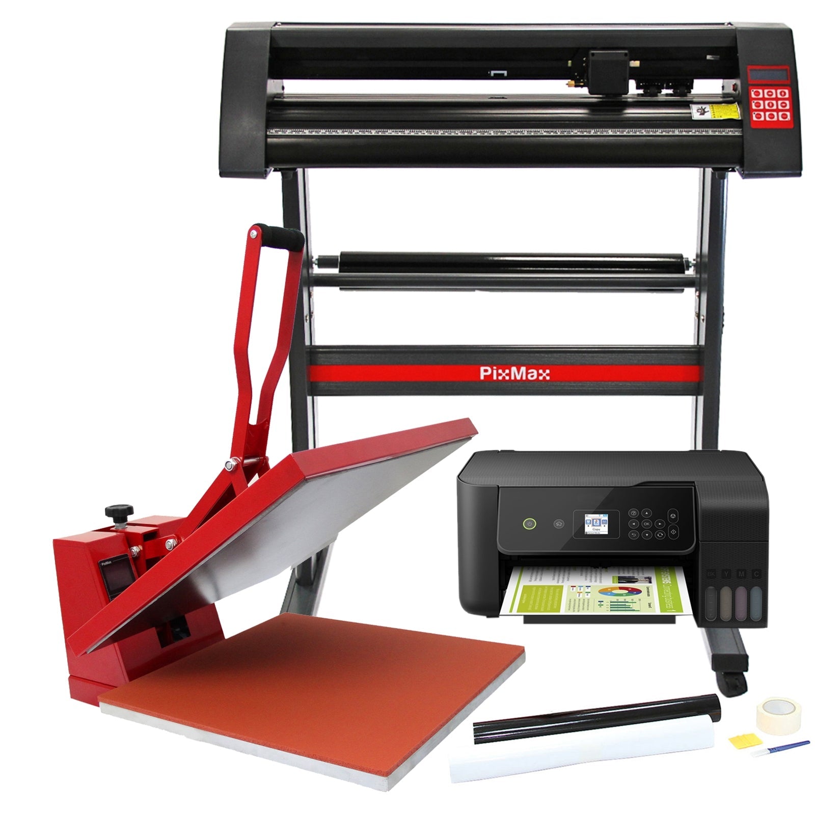 Pressa a Caldo 50cm, Plotter da Taglio Vinile, Stampante & Pacchetto per Weeding
