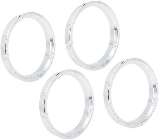 Centratori in lega di alluminio 73,1/64,1 mm - 4 pezzi - Forma di guida perfetta - Eliminazione vibrazioni - Profondità di inserimento 10 mm - Adattatore per cerchioni