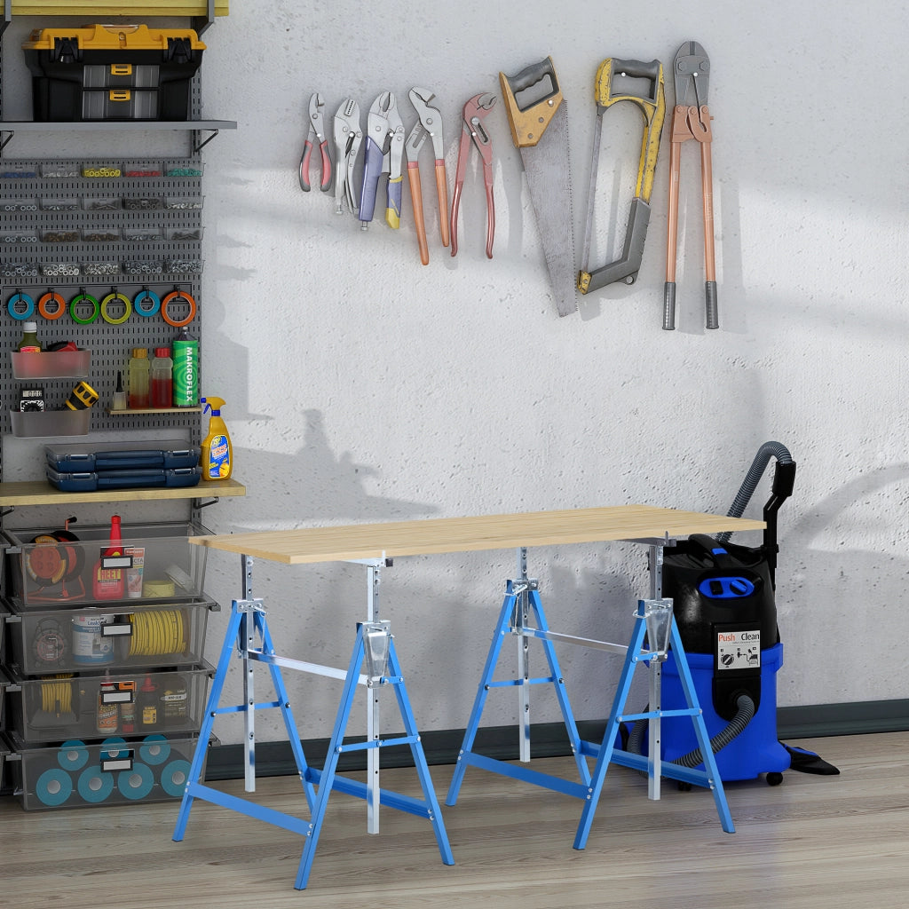 Cavalletto da Lavoro Regolabile ¨C Zephmum ¨C Blu 80-130 cm
