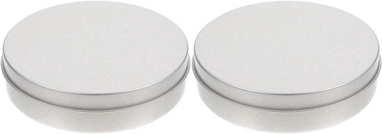 Set di Scatole Metalliche da 2 pezzi | Bacinelle Ronde con Coperchio per Stoccaggio | Scatole Metalliche Vuote a Forma Ronde