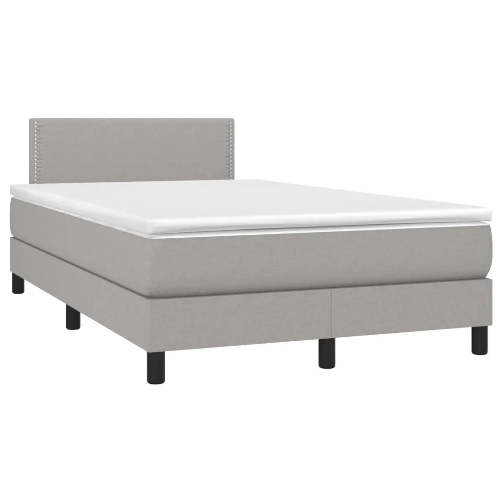 Giroletto a Molle con Materasso Grigio Chiaro 120x200cm Tessuto 3139961