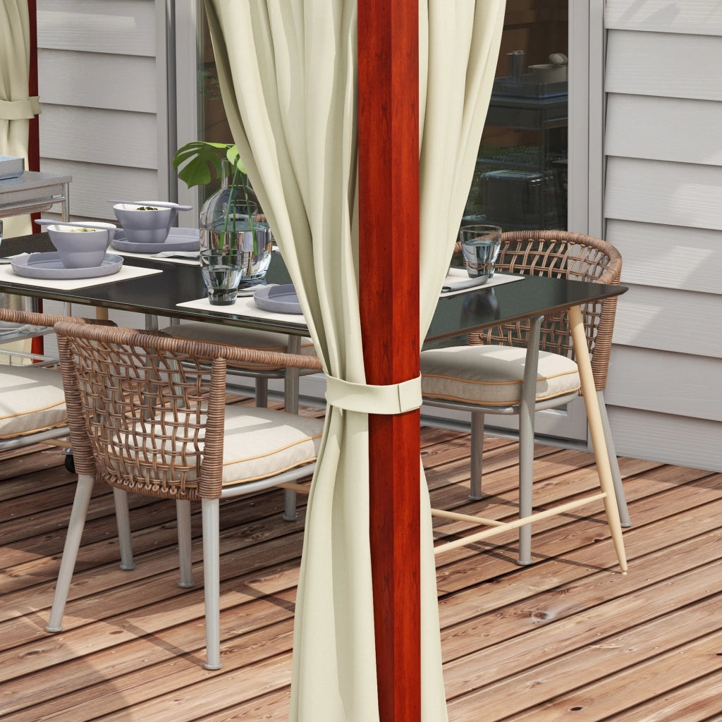 Pergol 3.5x3m con pareti laterali antivento altezza regolabile tetto retrattile colore beige perfetto per giardino e terrazza