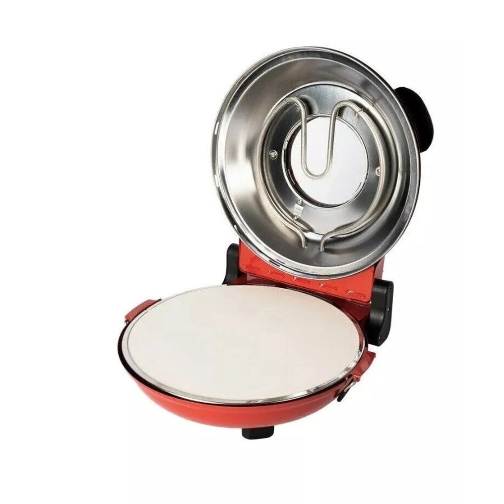 Trade Shop - Forno Per Pizza 1200w Elettrico Termostato Regolabile φ31cm Con 2 Pale Pizza In Acciaio -