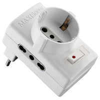 adattatore 10/a 2 prese bipasso+1 schuko con interruttore di sicurez cod:ferx.91480