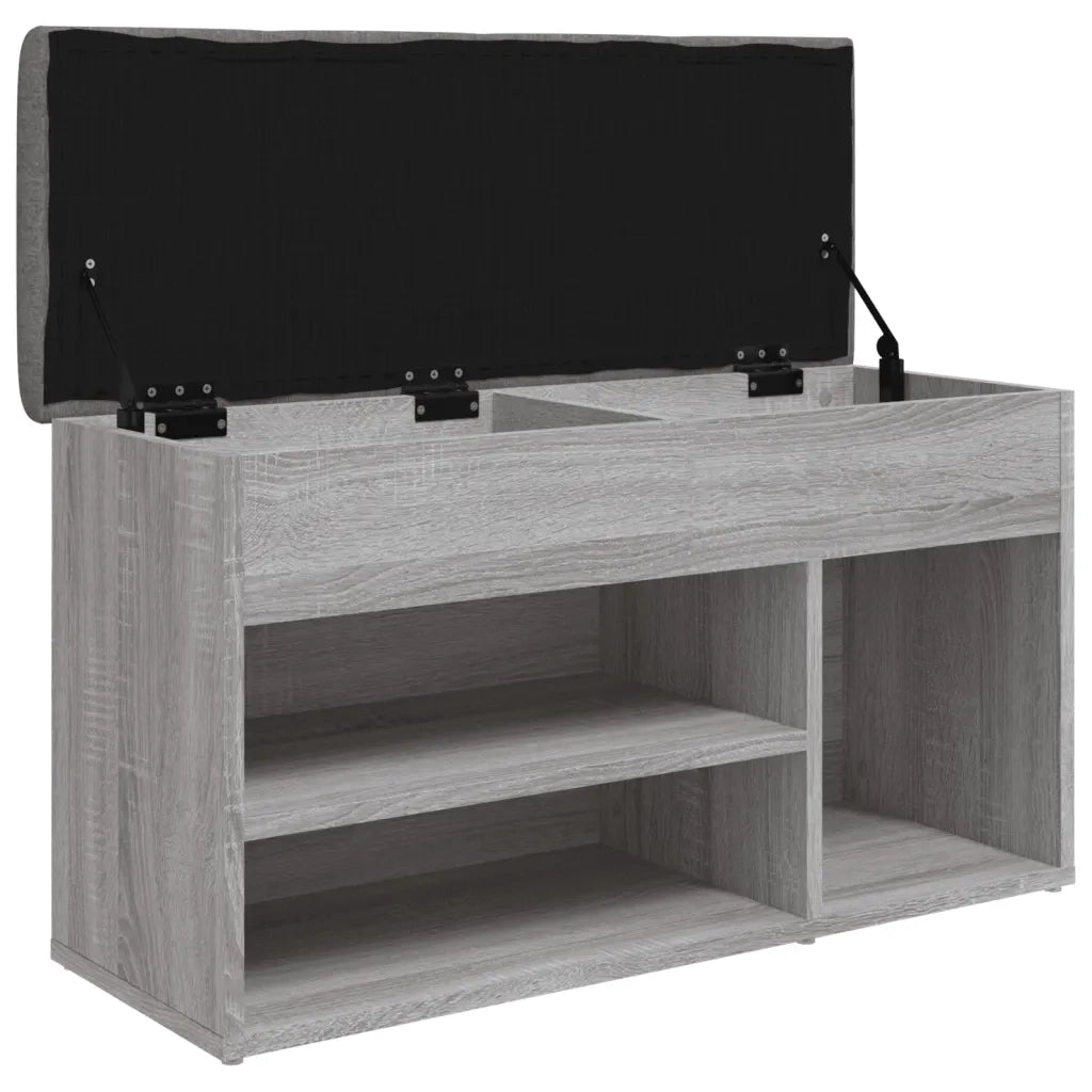 Panca Porta Scarpe Grigio Sonoma 82x32x45,5cm Legno Multistrato 835031