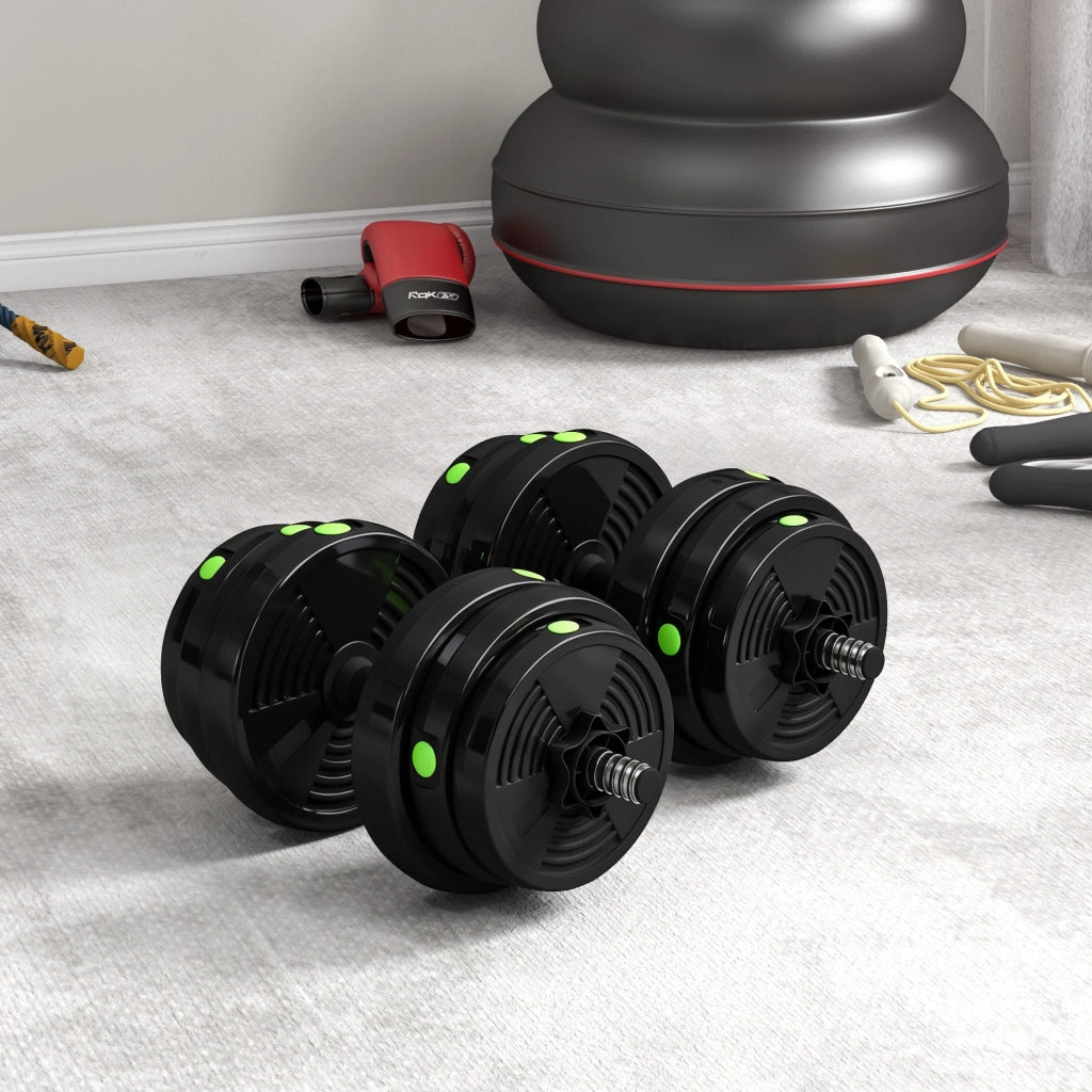 Set di manubri 2 in 1 ¨C zephmum ¨C 25 kg, Nero/Verde