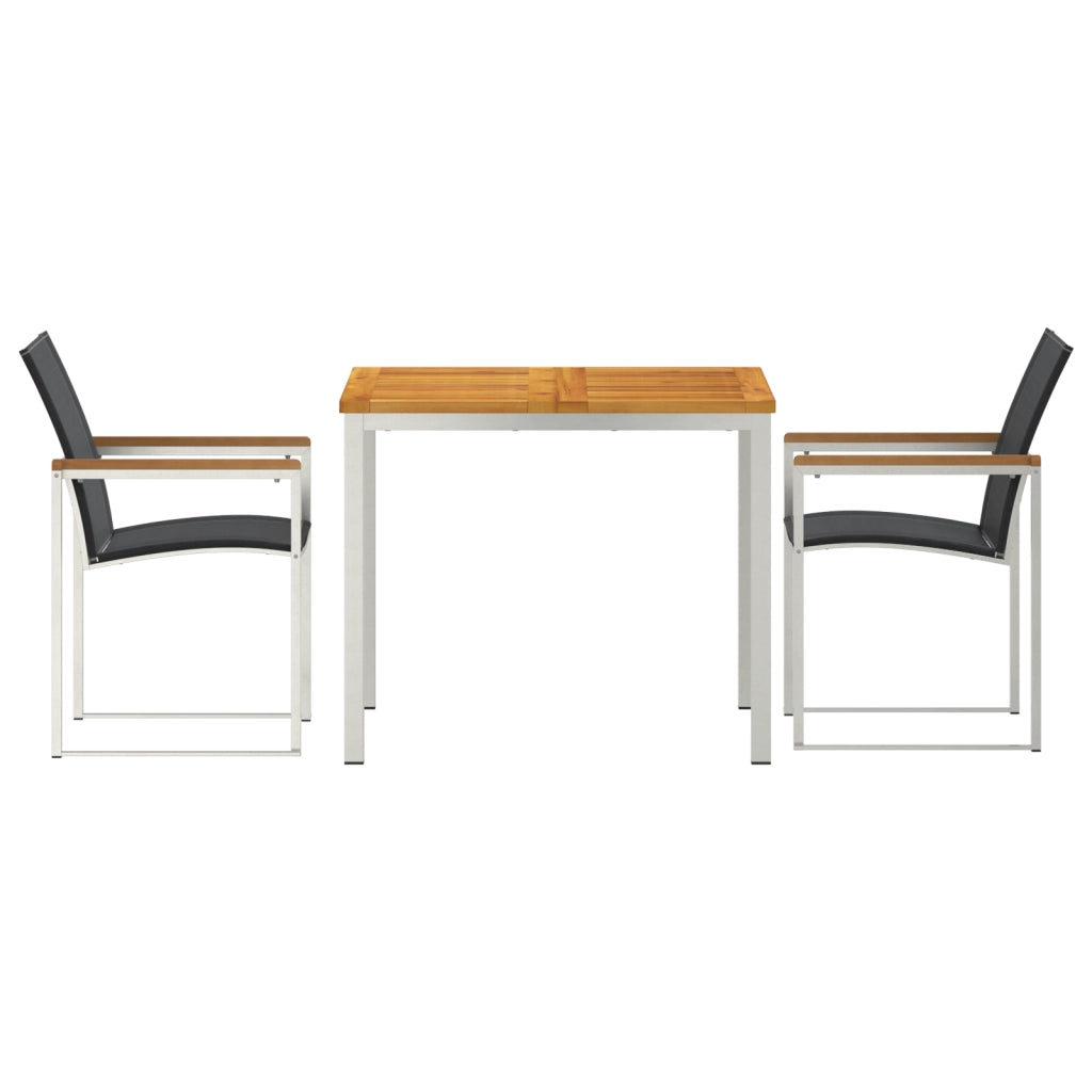 Set pranzo giardino  3 pezzi legno massello di acacia