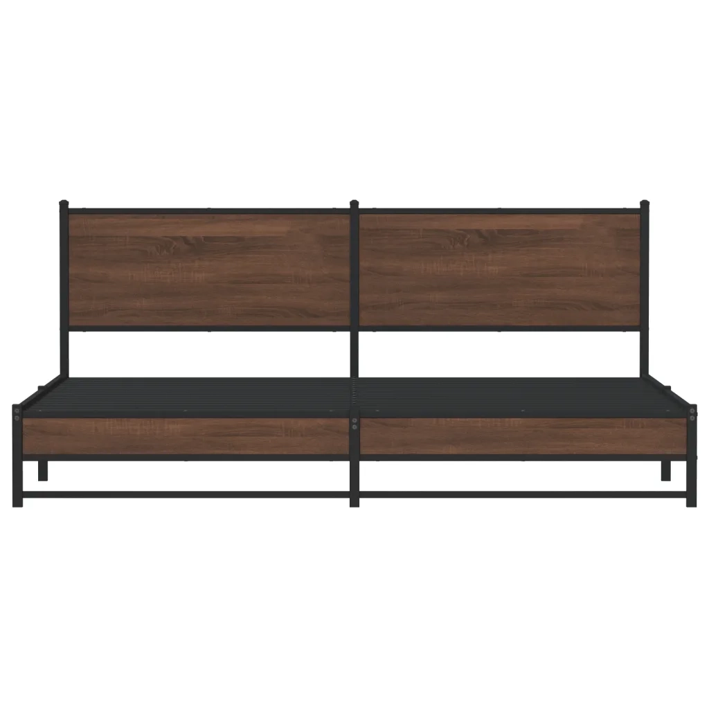 Giroletto senza Materaso in Metallo Rovere Marrone 193x203 cm 3301411