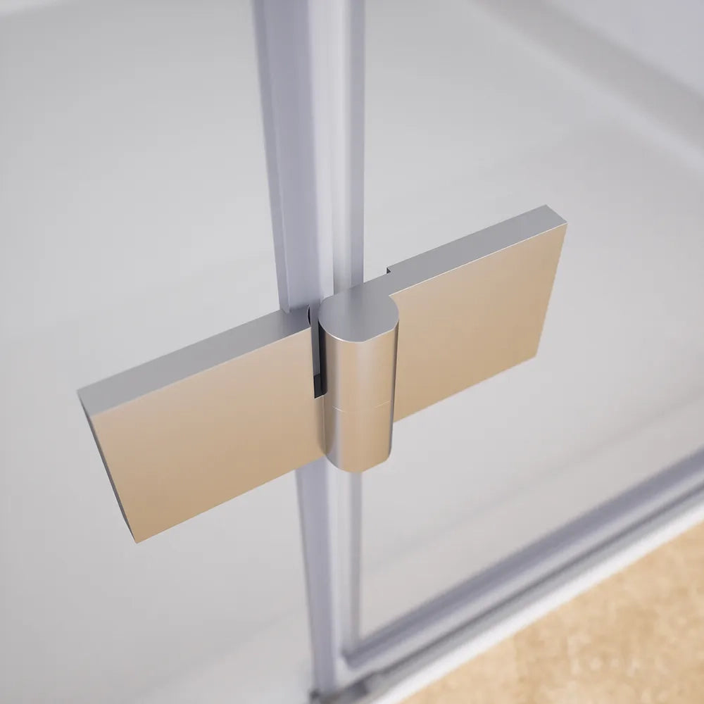 Porta doccia 110cm apertura a battente lato sinistro con cerniere, profili cromati e vetro da 8mm trasparente h195 | Fiji
