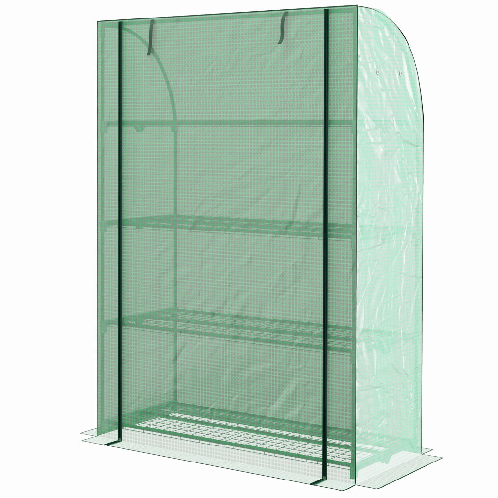 Serra 4 livelli con copertura in PE rinforzato ¨C zephmum ¨C verde 120x50x170 cm