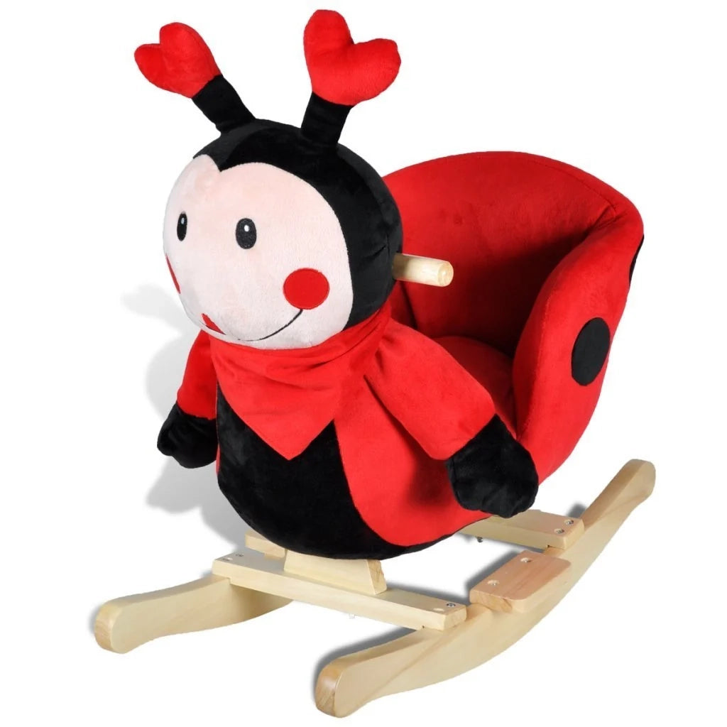 Sedia a dondolo/poltrona giocattolo per bambini tessuto rosso 0102020