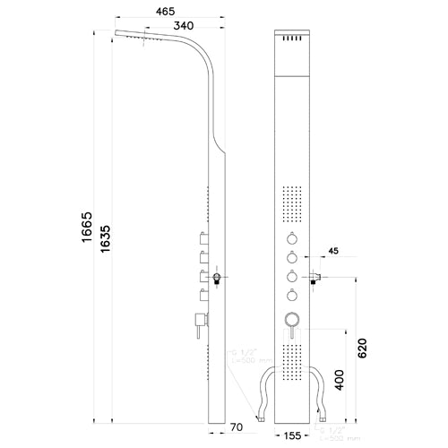 PARETE ATTREZZATA MULTIFUNZIONE MOD. DANUBIO- Bianco- METAF- pezzi 1