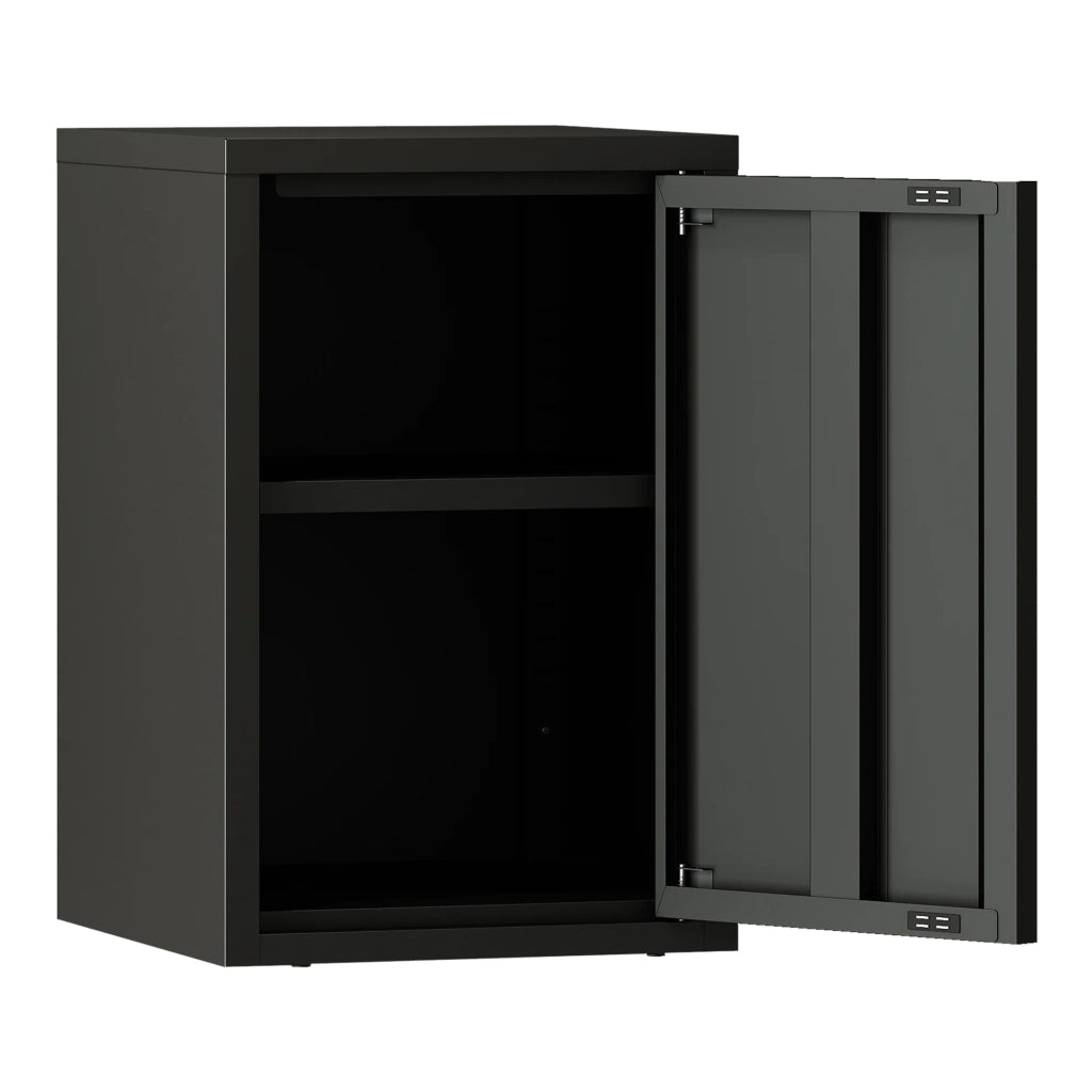 Mobiletto portaoggetti da parete in acciaio nero 50 x 33 x 35 cm 03_0008889