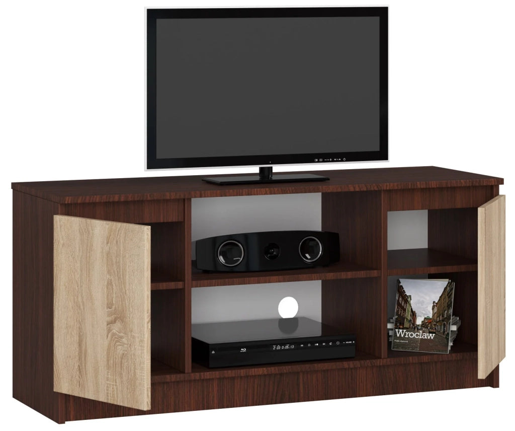 Mobile TV AKORD Wengé 120 cm 2 ante inserto frontale Sonoma Quercia 120x40x55 cm