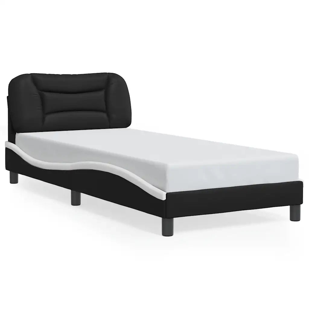 Giroletto con Testiera Nero e Bianco 80x200 cm in Similpellecod mxl 90670