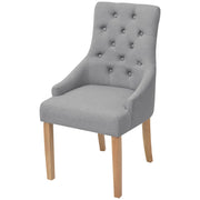 Sedie da Pranzo 6 pz Grigio Chiaro in Tessuto 274422