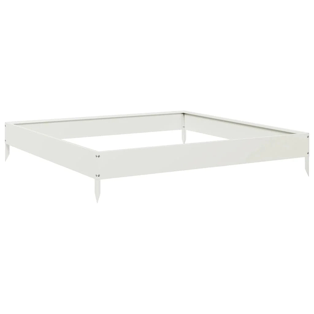 Fioriera rialzata per piante e fiori terrazza giardino 100 x 100 x 18,5 cm acciaio bianco 02_0039256