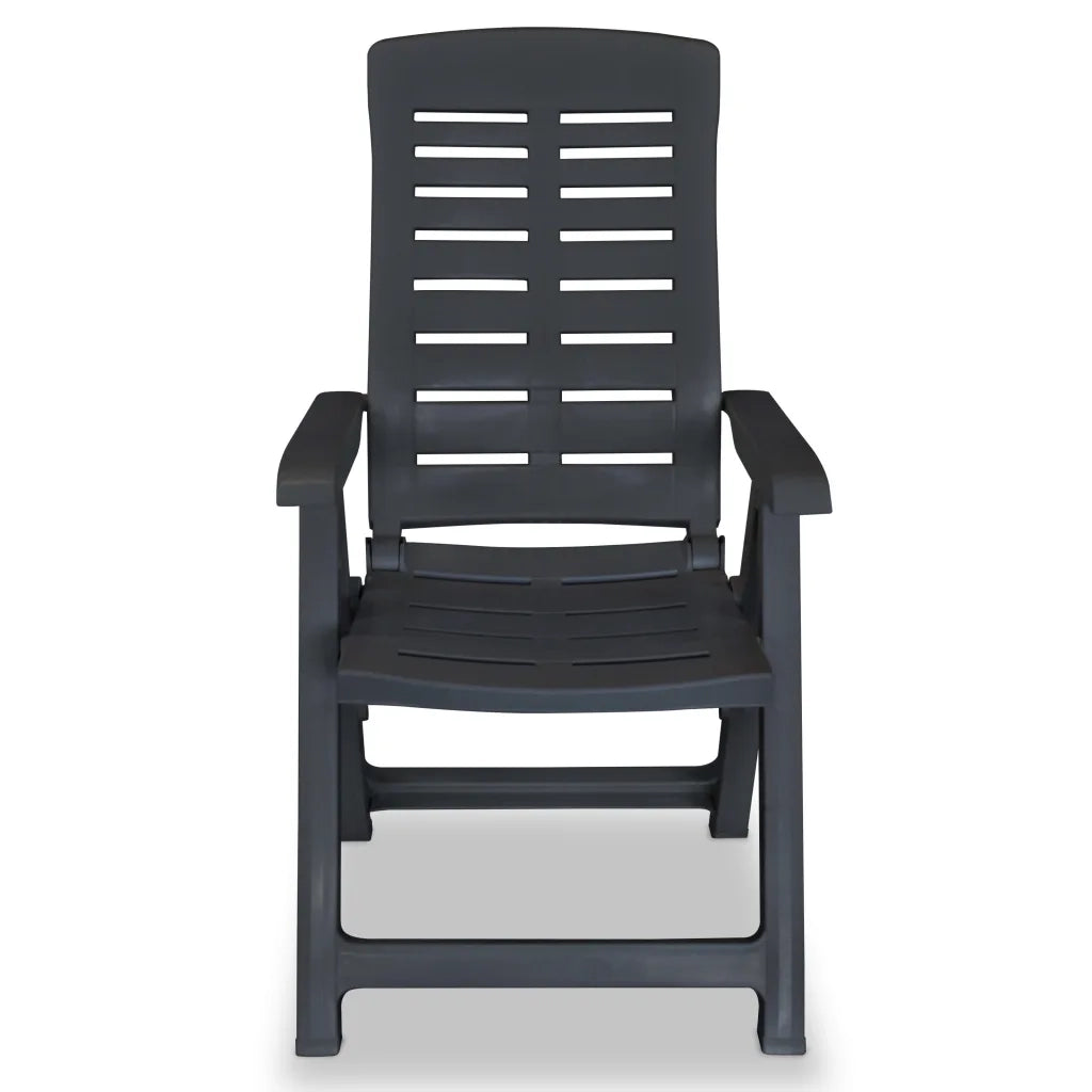 Sedie Reclinabili Giardino 4 pz in Plastica Antracite 275071