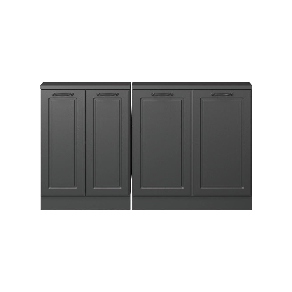 Mobile cucina sottotetto R-Line Antracite rustico/Antracite 140 cm Set di 2 Vicco