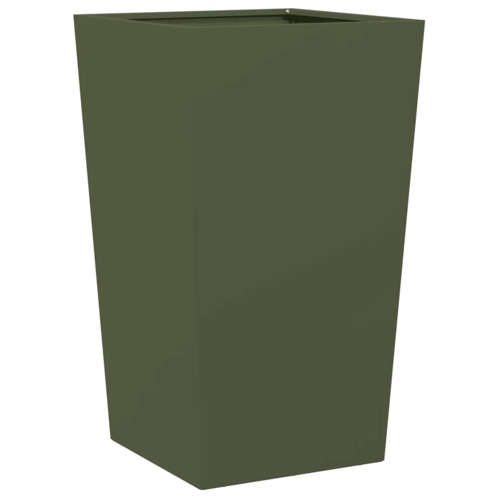 Fioriera rialzata per piante fiori giardino terrazze set da 2 verde oliva 45 x 45 x 75 cm acciaio verde 02_0039085