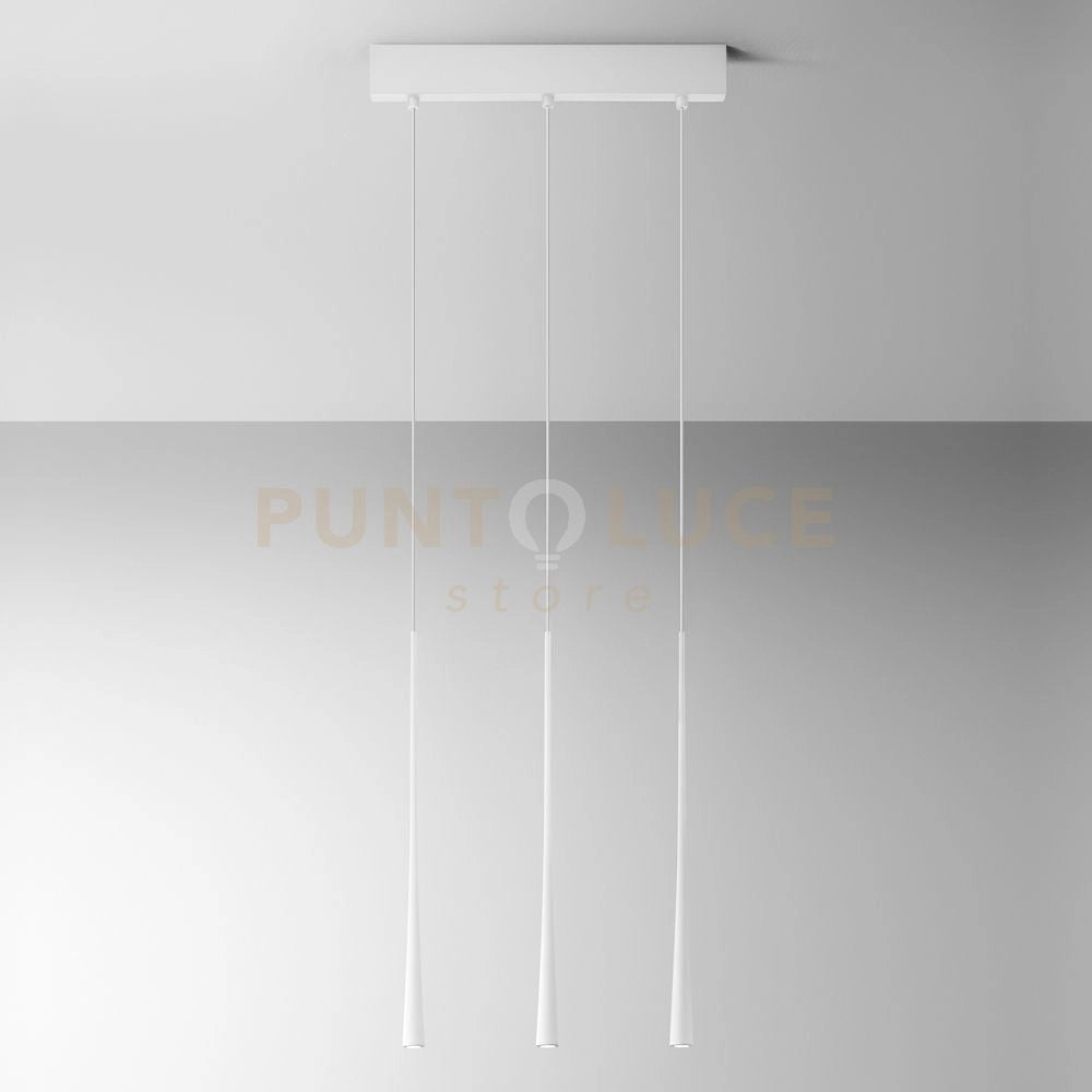 DAFNE S/3P - LAMPADARIO A SOSPENSIONE LINEARE 3 LUCI LED 3000K 612LM 16,5W BIANCA