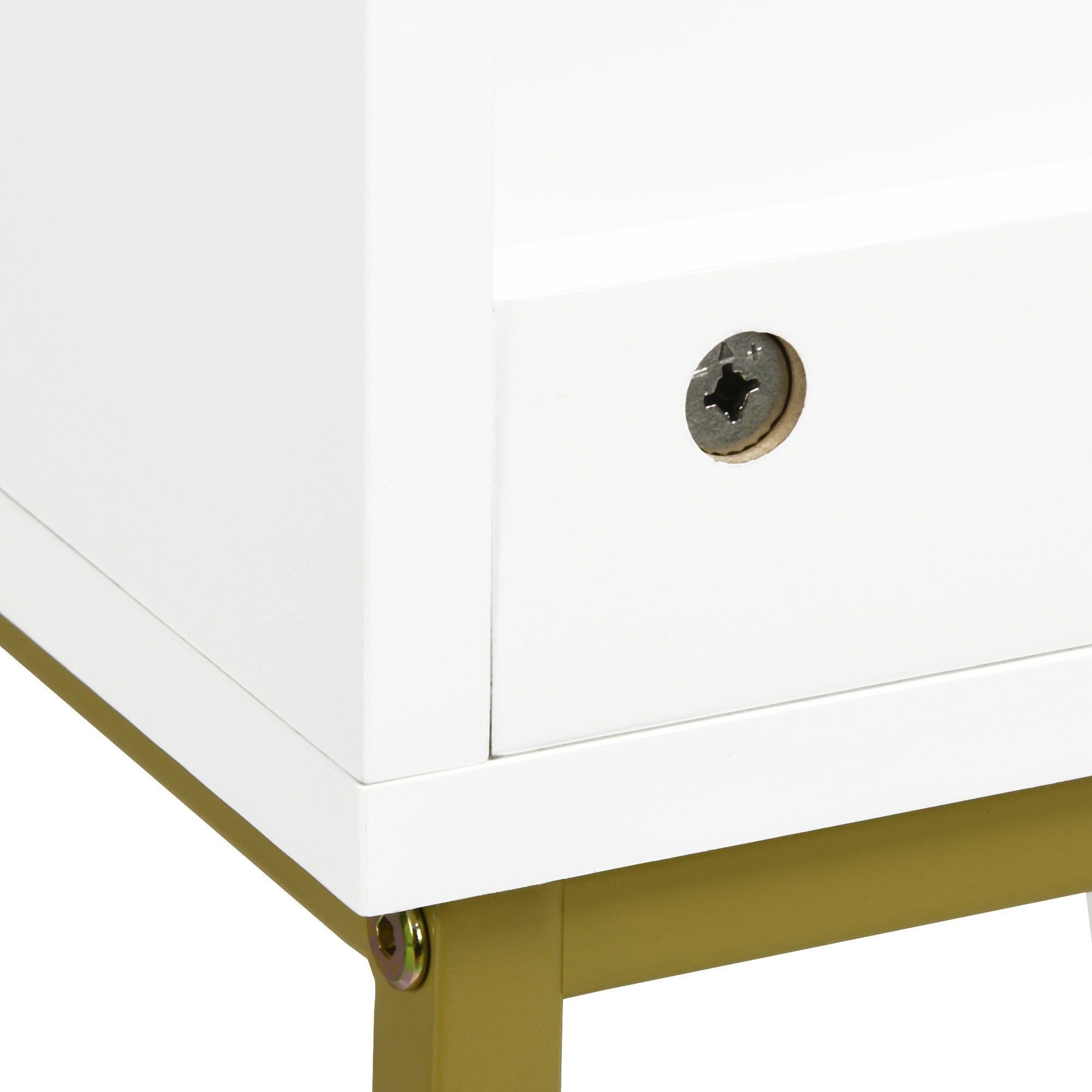 Mobile Sotto Lavabo Bagno 60x30x65 cm in Legno e Acciaio Bianco e Oro