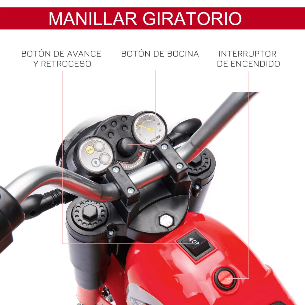 Triciclo Elettrico per Bambini ¨C zephmum ¨C Rosso 72x57x56 cm