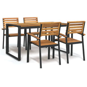 Set Pranzo da Giardino 5 pz Legno Massello di Acacia e Metallocod mxl 100332