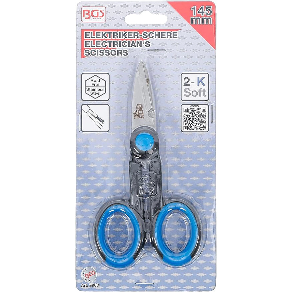 FORBICI DA ELETTRICISTA IN ACCIAIO INOX 145mm BGS7963 GERMANY