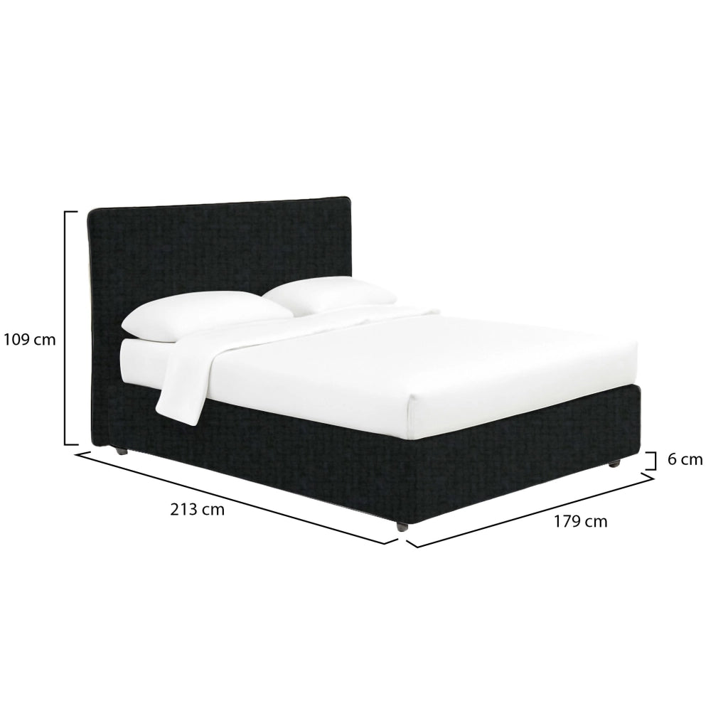 Tipton, Letto Matrimoniale Sfoderabile Made in Italy, Grigio Scuro