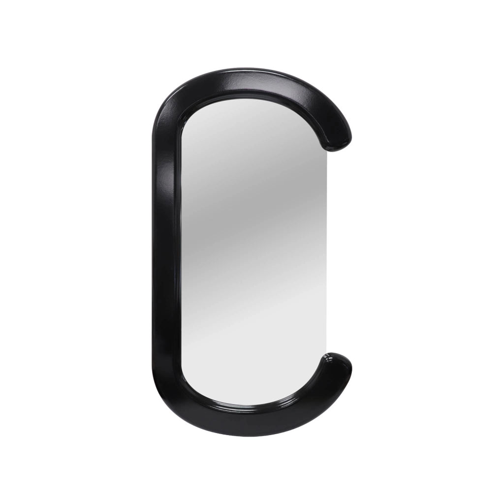 Specchio ovale decorativo in legno, 91cm, nero