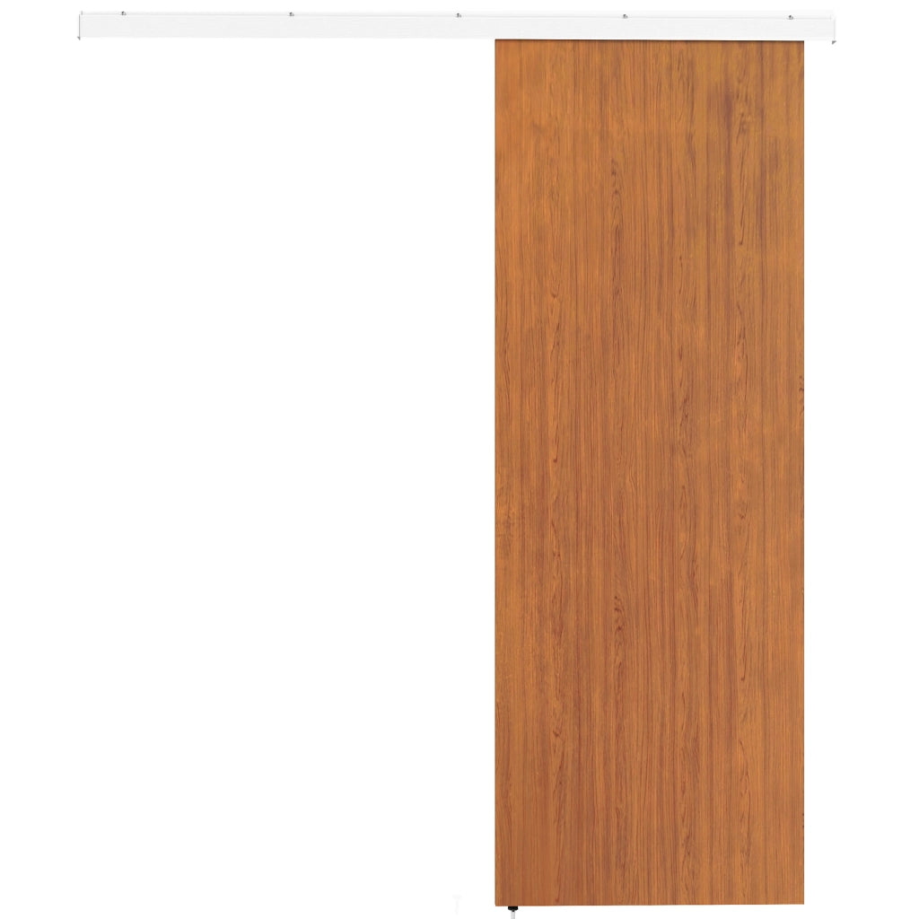 Porta Scorrevole 75x3,5x210 cm con Binario in Alluminio in MDF Effetto Legno Marrone