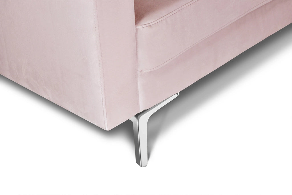 Divano 2 posti in velluto rosa piedi in metallo - Chloe - DI2P-CH19VLT-PM