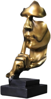 Silenzio d'oro - figura decorativa, moderna decorazione per la stanza, scultura astratta in poliuretano, idea regalo (vergulata)