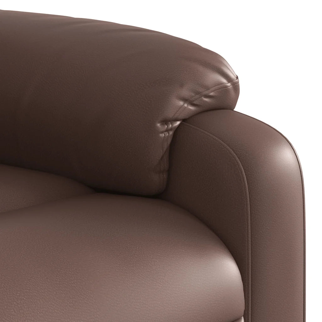 Divano Sedia-Poltrona Reclinabile Marrone in Similpelle 973680