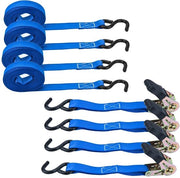 4 set di cinghie di trazione a rullo - cinghie di trazione a rullo a doppio rullo con gancio 5m x 25mm cinghie di trazione a doppio gancio per l'attracco dei carichi da trasportare