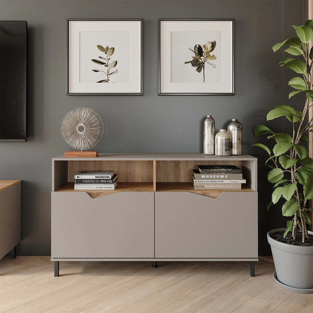 Vicco Credenza Greige/rovere artigianale 140 x 81.3 cm con 2 porte