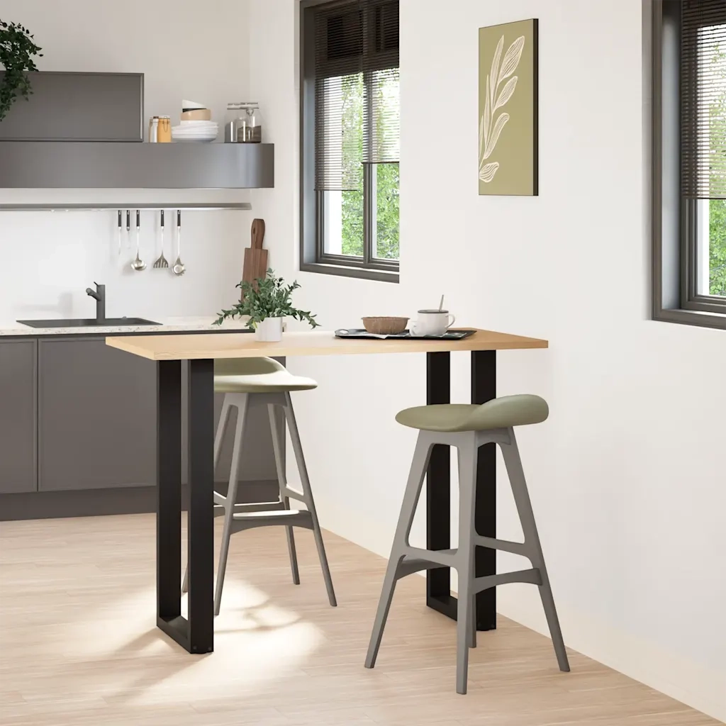 vidaXL Gambe per tavolo da bar a forma di U 2 pz nere 40x(100-101) cm in acciaio