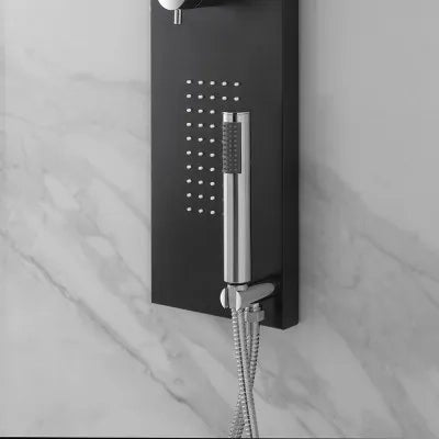 Pannello doccia nero opaco ultraslim in acciaio inox