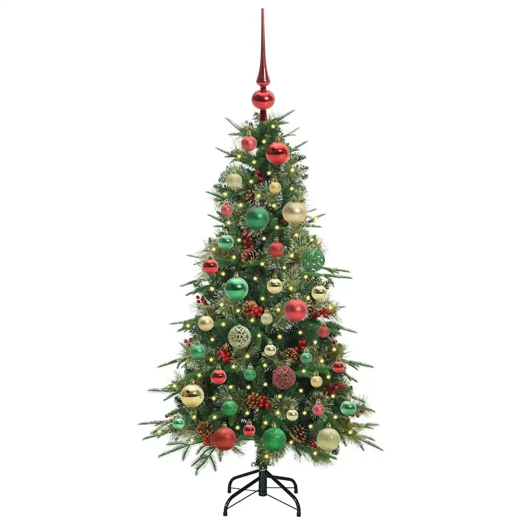 Albero di Natale Artificiale-Albero Natalizio con Rami Pieghevoli Verde 120 cm 275997