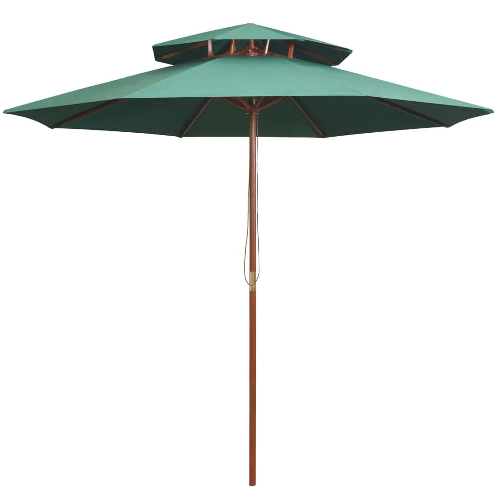 Ombrellone da terrazza 270 x 270 cm con palo in legno verde 02_0008414