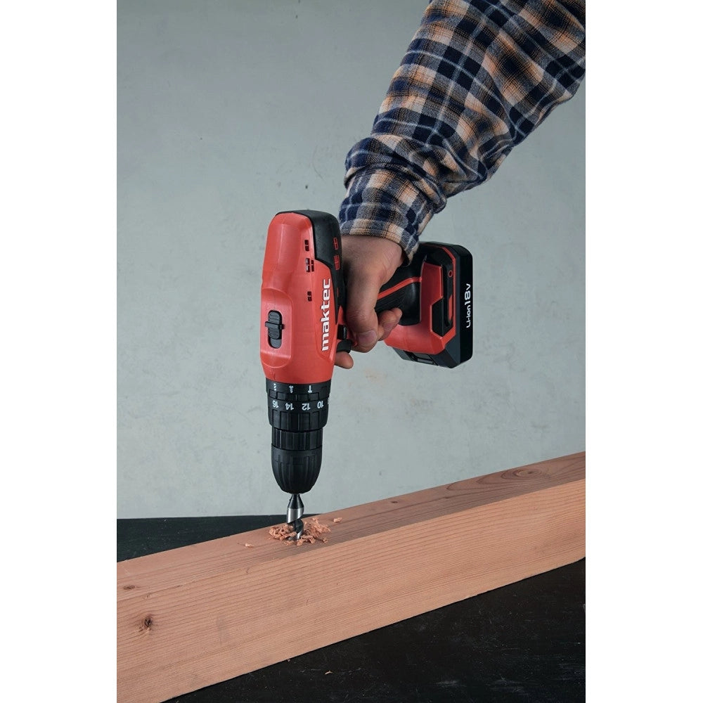 Trade Shop - Trapano A Batteria Con Percussione 18v Litio Maktec By Makita - Mt081e -