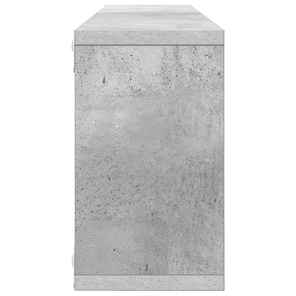 Mensole a Cubo 4 pz Grigio Cemento 80x15x26,5 cm in Truciolato cod mxl 51129